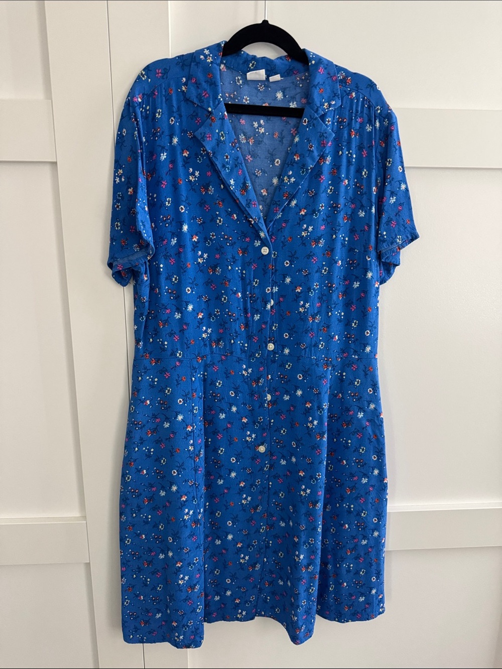 GAP Royal Blue Floral Button-Front Dress
